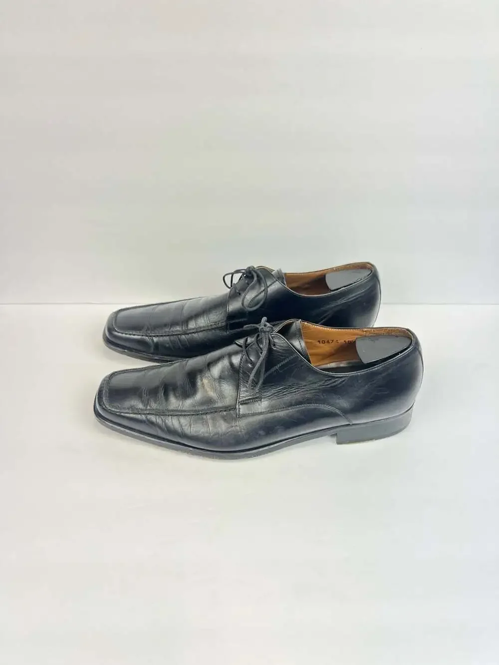 Magnanni Men's Black Leather Moc-Toe Oxford Dress Shoes Sz 10.5M